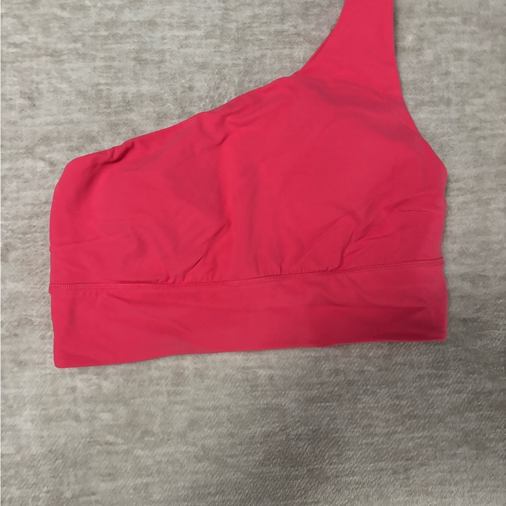 lululemon Align™ Asymmetrical Bra in Bright Pink (Lip Gloss)